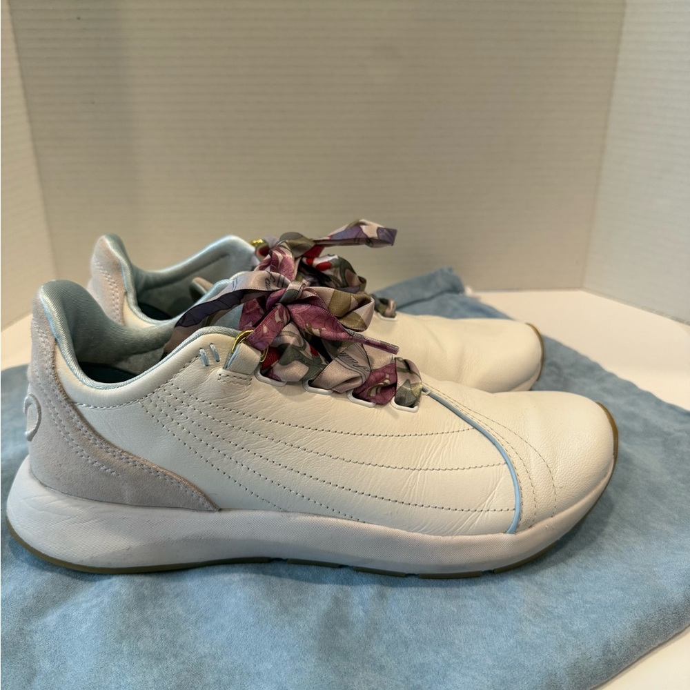 Saysh Two Stylish White and Gray Women's Leather Sneakers